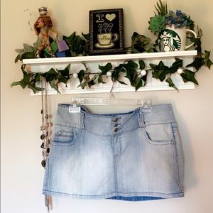 LEI Ashley Trouble Jean Mini Skirt